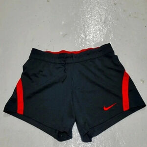 Nike Women's Dri-Fit TRAINING Running Shorts Athletic Size S BLACK RED